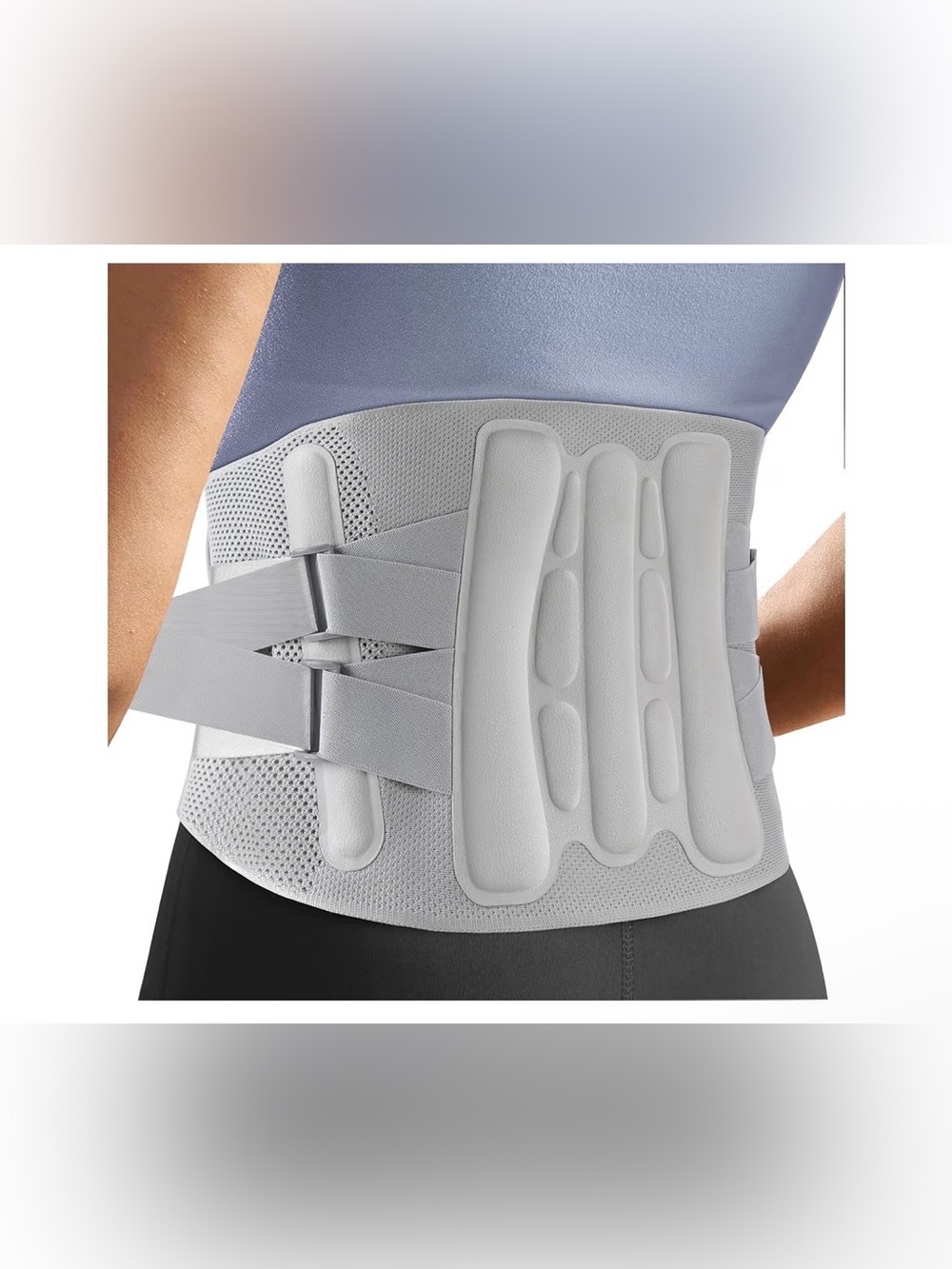 AUTOSAGE Heavy-Duty Adjustable Back Brace-Size S (Belly 23.6-29.5 in), Featur...